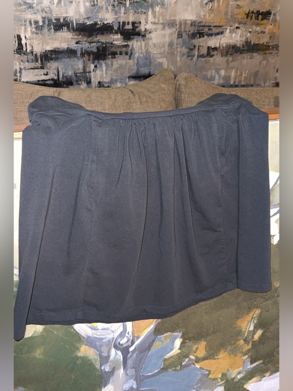 JCREW women’s navy blue pleated skirt size large with side pockets
